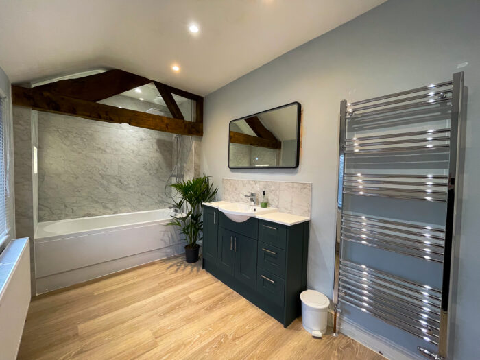 The refurbished bathroom in Nick and Margaret's house