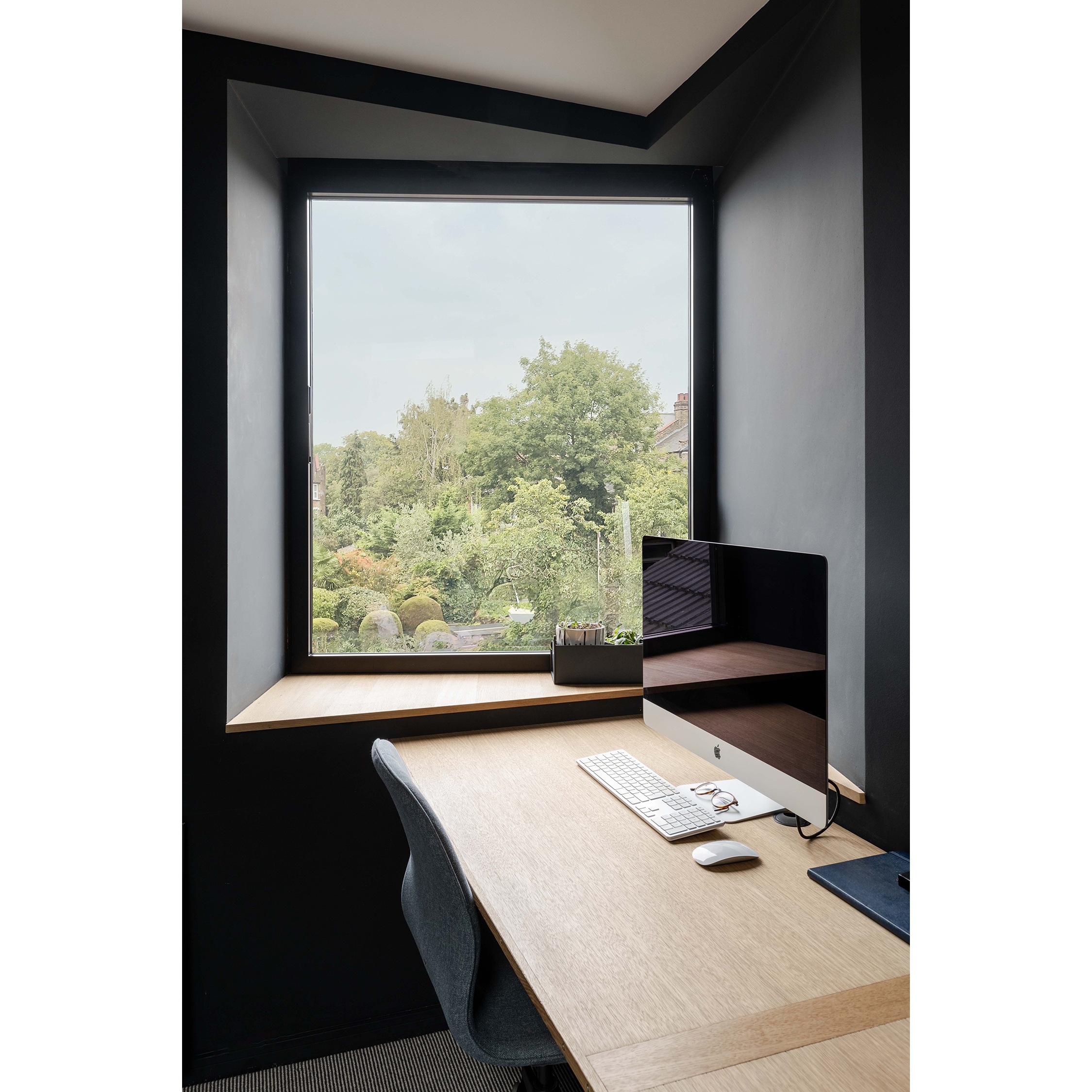 Skewed window in the loft office 