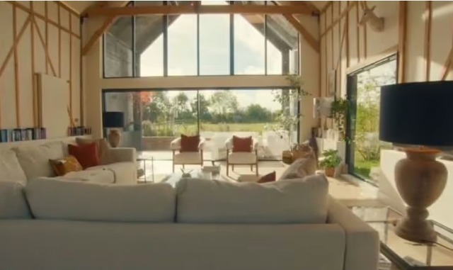 The inside of the converted Bedfordshire Barn