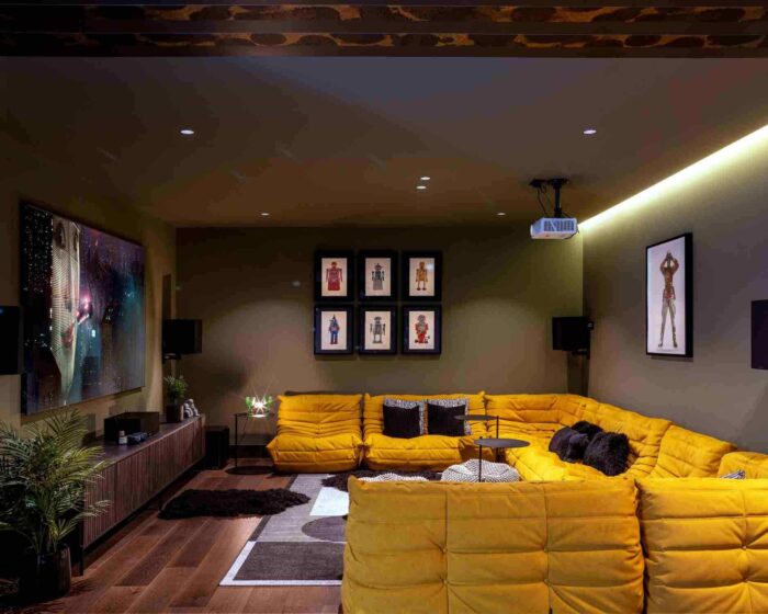 The cinema room is in the new basement